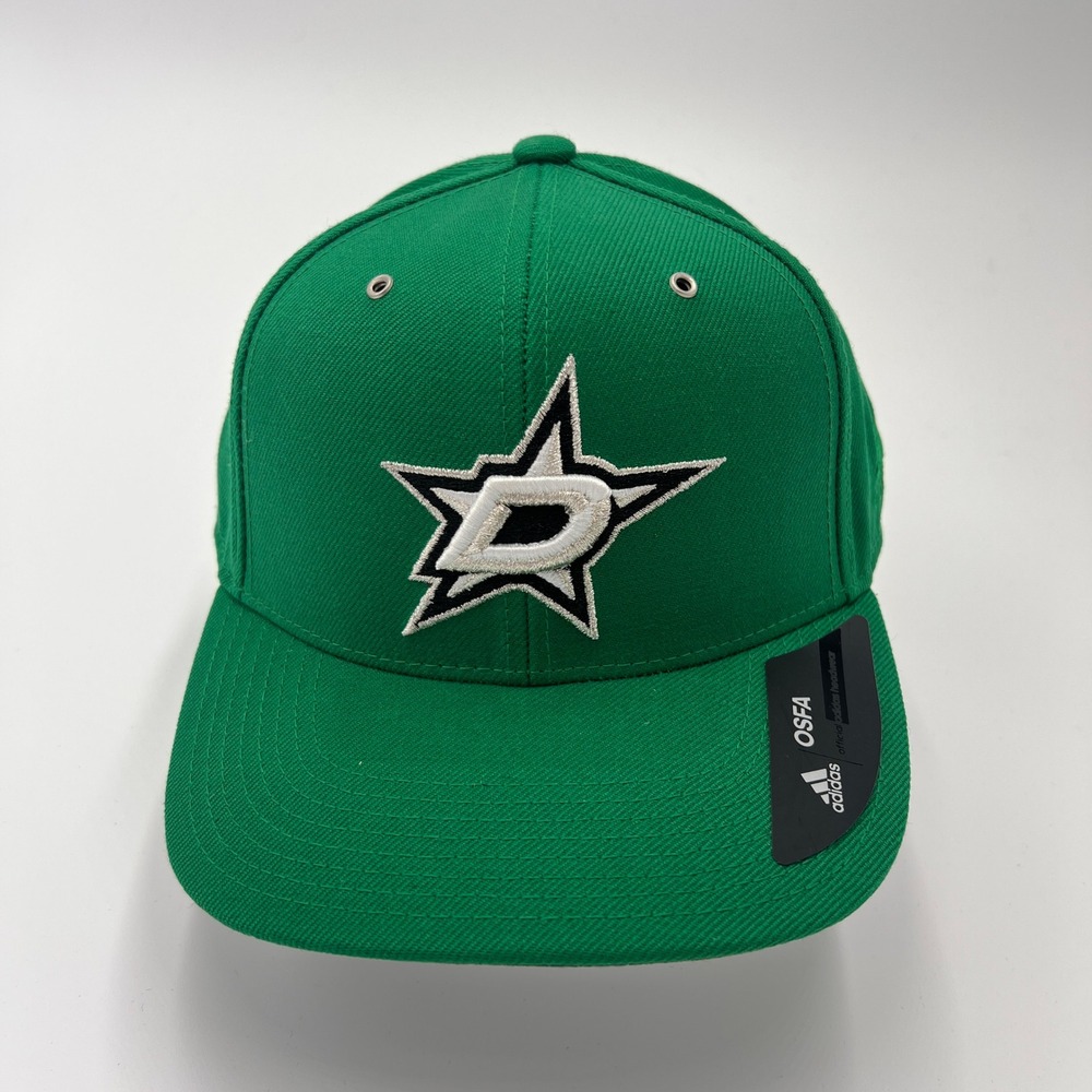 Adidas Dallas Stars NHL Fitted Baseball Cap Green OSFA‎ Embroidered Logo